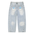 Vintage Wash Sunfade Barrel Leg Jeans