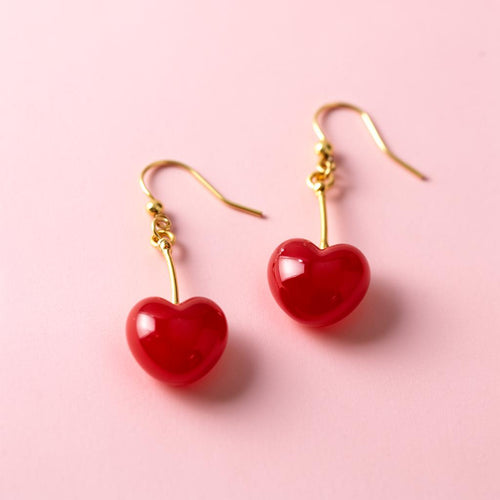 Cherry Heart Earrings