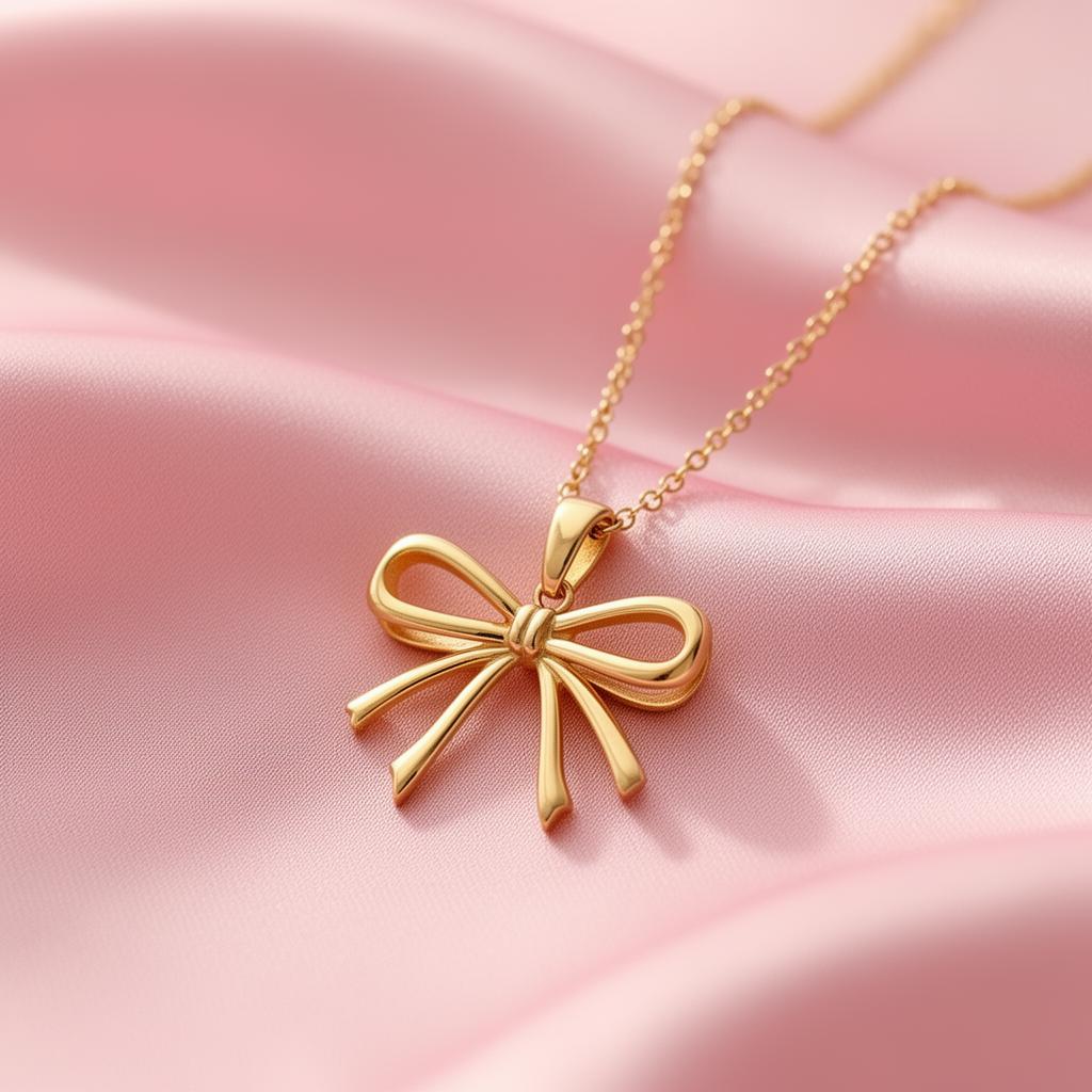 Gold Bow Necklace