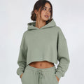 Cropped sage hoodie