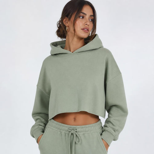 Cropped sage hoodie