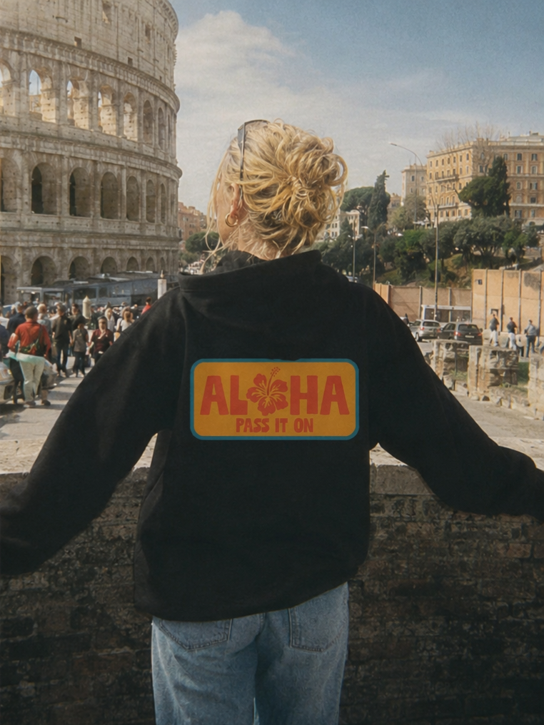 Aloha zip up hoodie